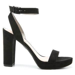 Black Amanda Pumps Open Toe Block Heel